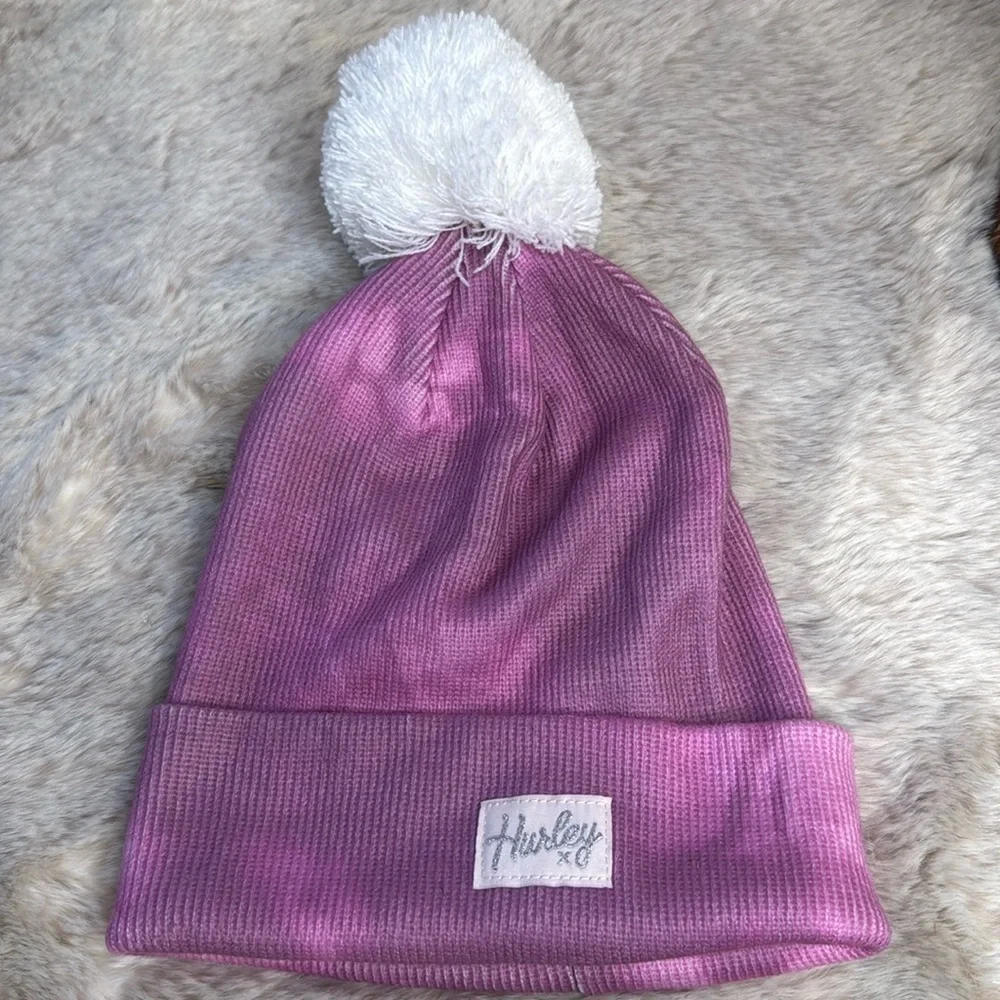 Hurley | Youth Pink Knit Hat with White Pom Pom